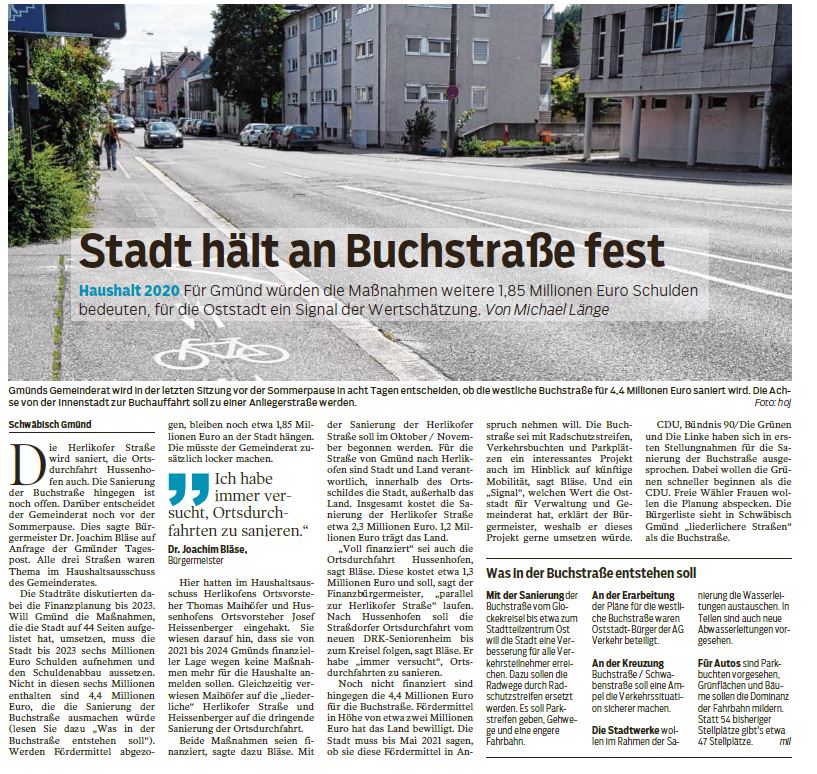 Stadt hält an der Buchstraße fest